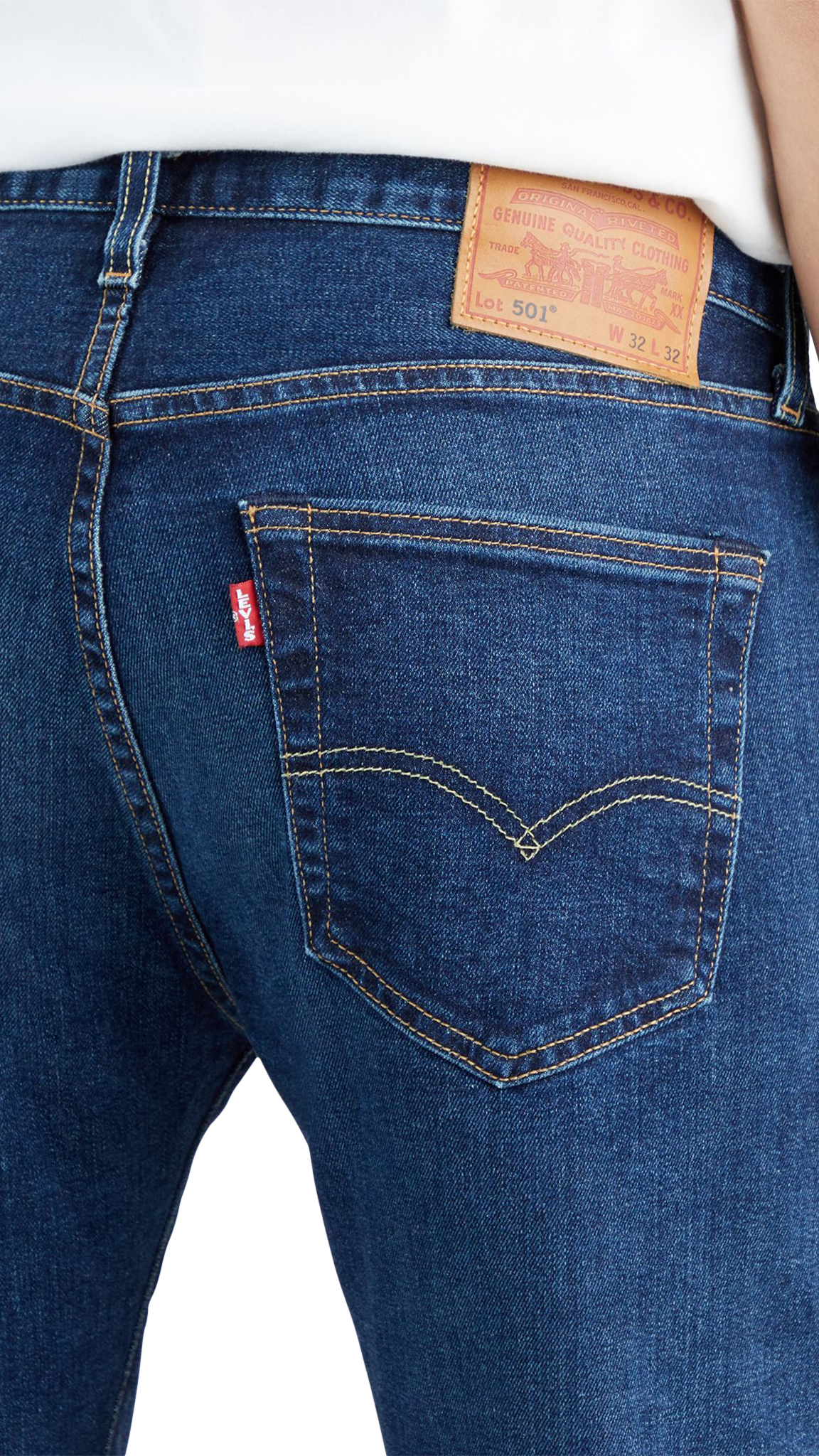 Levi&#39;s 501 Jeans Straight, Bleu foncé délavé