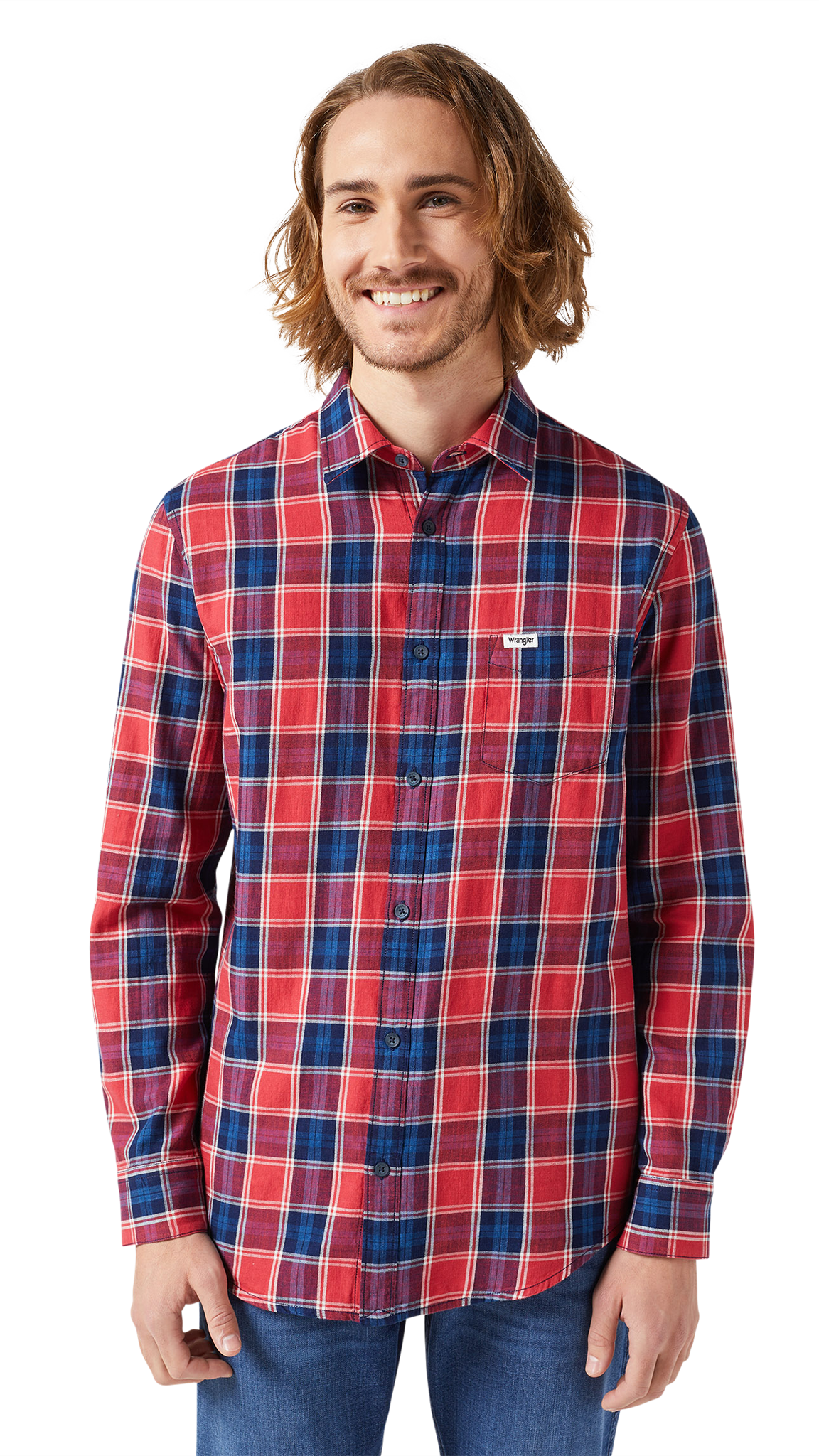 Chemise Western Wrangler, à carreaux rouge