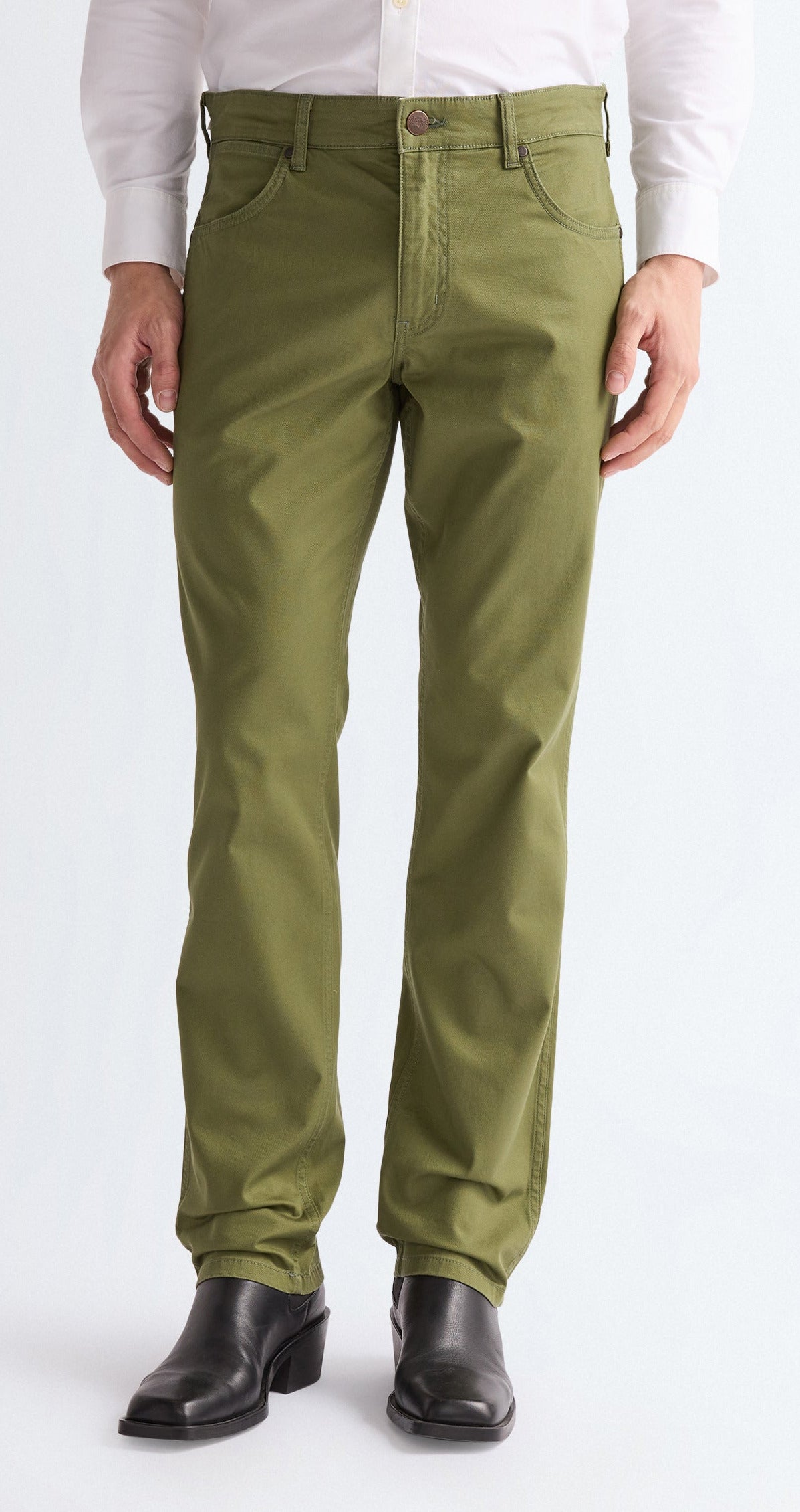 Wrangler Greensboro Hose Regular Fit, Grün Olive