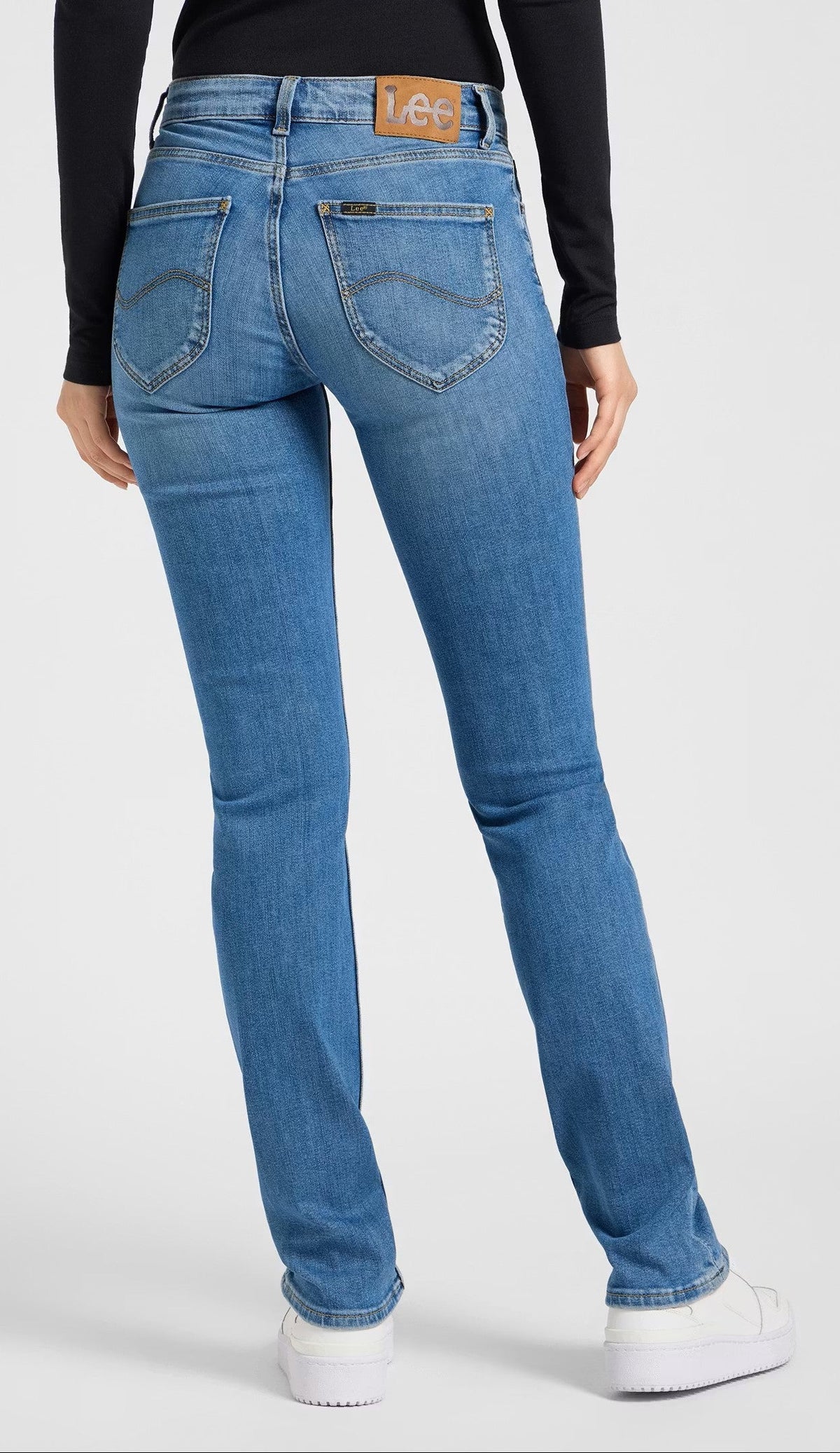 Lee Marion Straight, Bleu clair légèrement délavé "Cyber Blue"