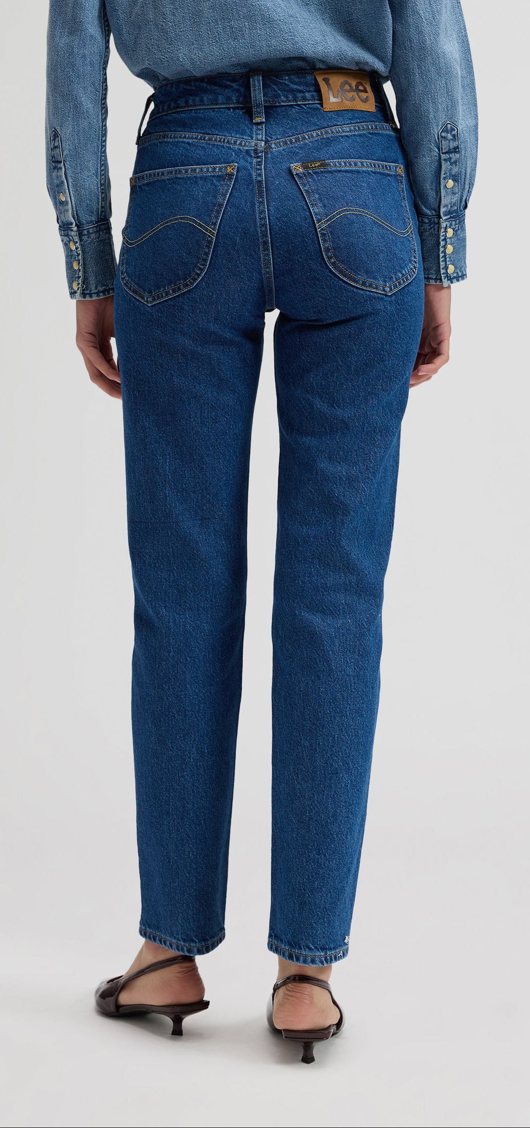 Lee Carol Jeans Straight, Mittelblau unverwaschen "Make Amends"