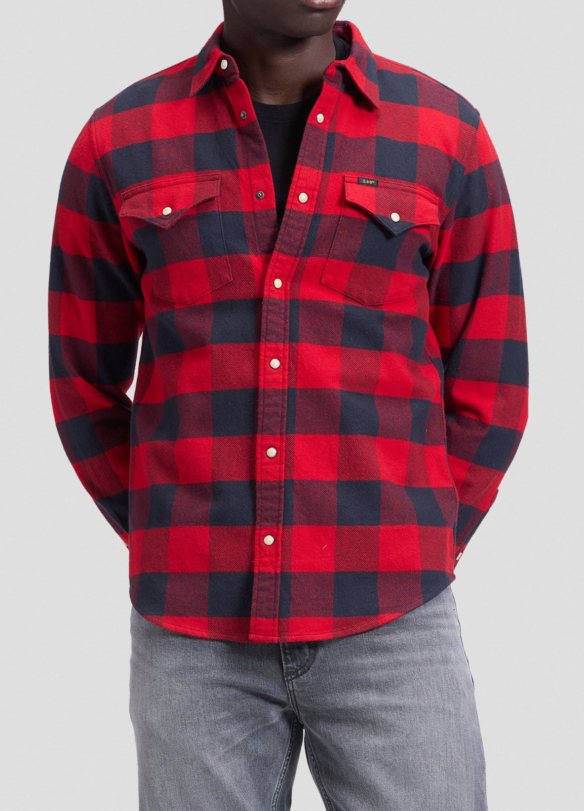 LEE Western Shirt, Flannel Karohemd Rot "Samba"