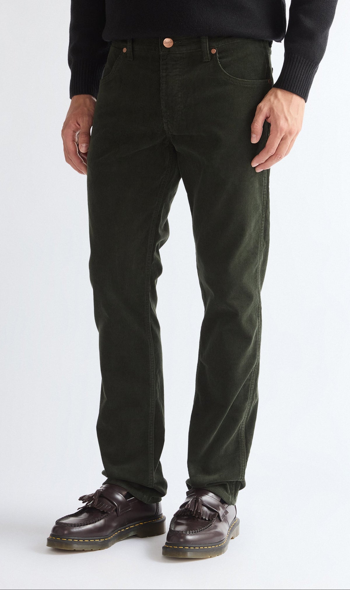 Wrangler Greensboro Pantalon en velours côtelé, Vert foncé 