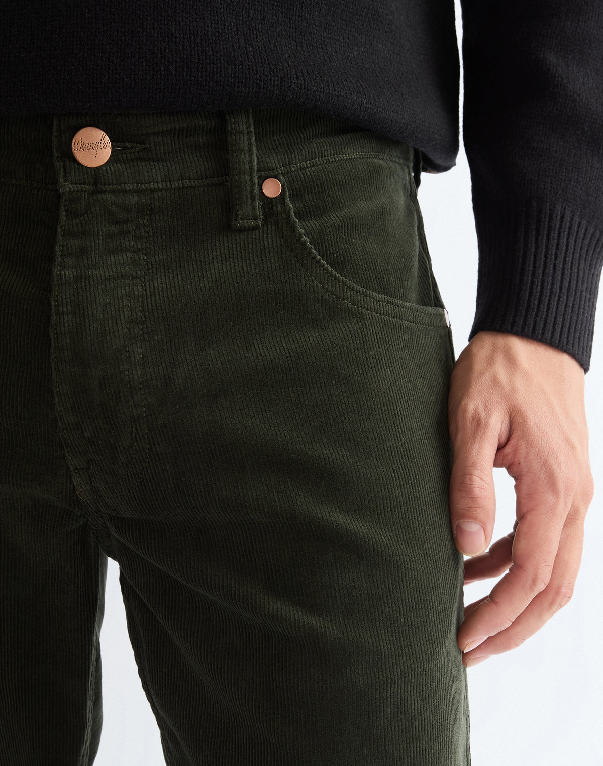 Wrangler Greensboro Pantalon en velours côtelé, Vert foncé 