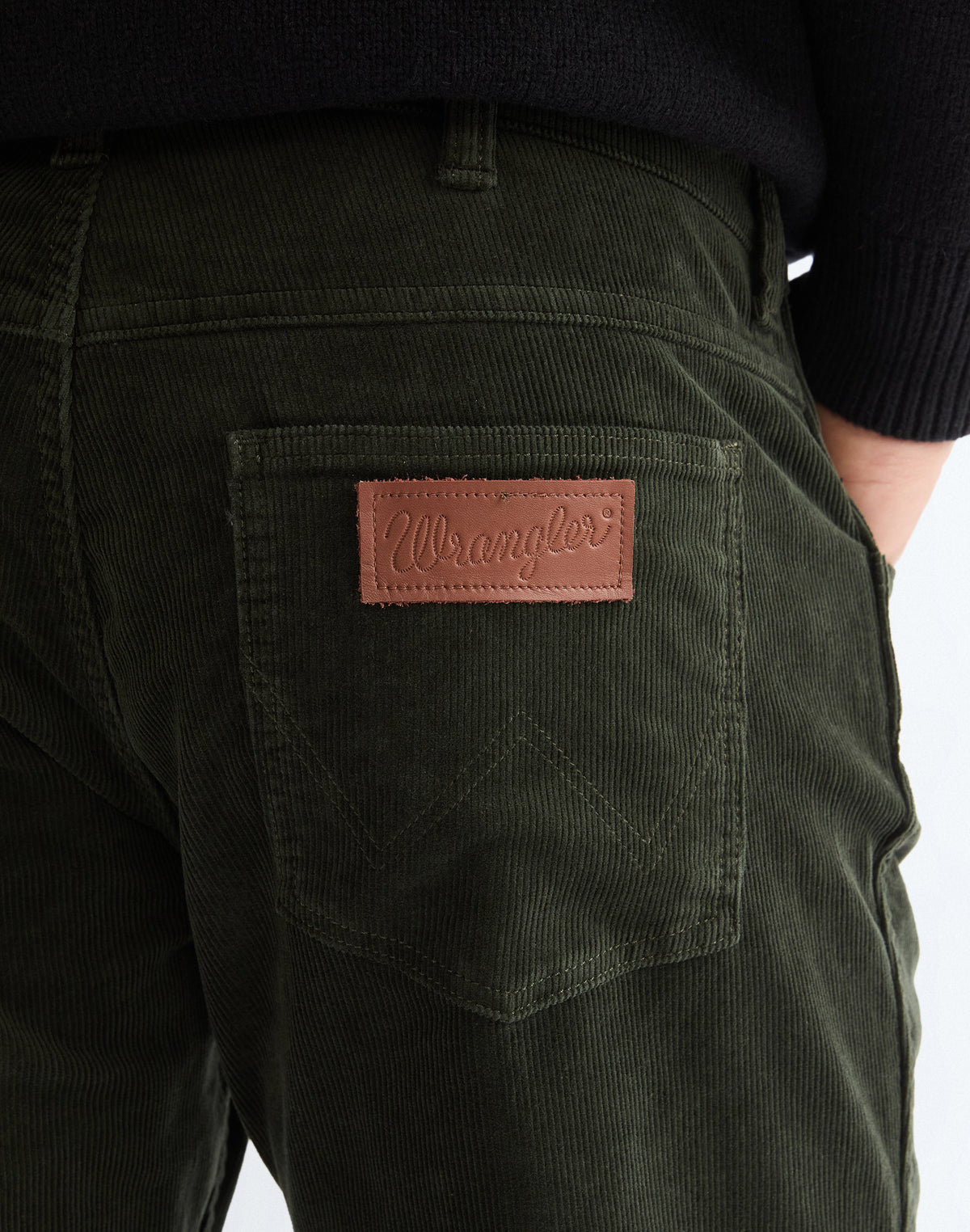 Wrangler Greensboro Pantalon en velours côtelé, Vert foncé 