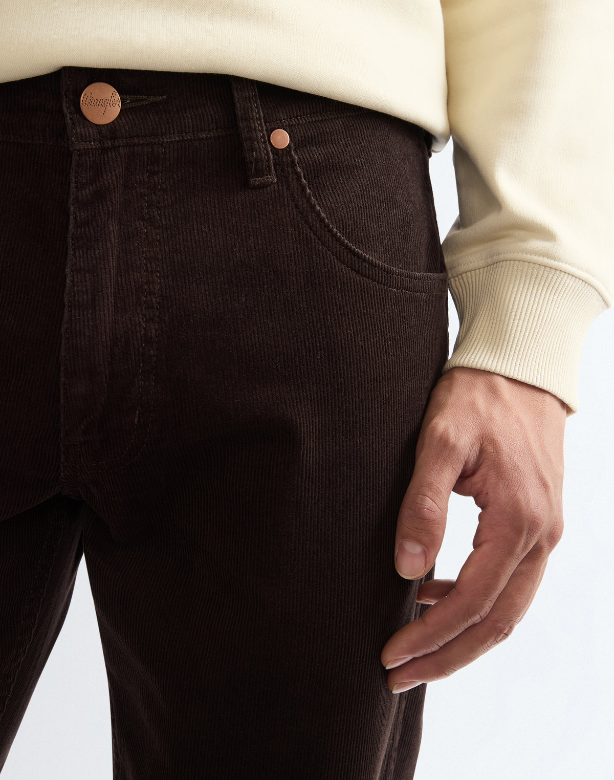 Wrangler Greensboro Stretch Cord Hose, Dunkelbraun "Chocolate"