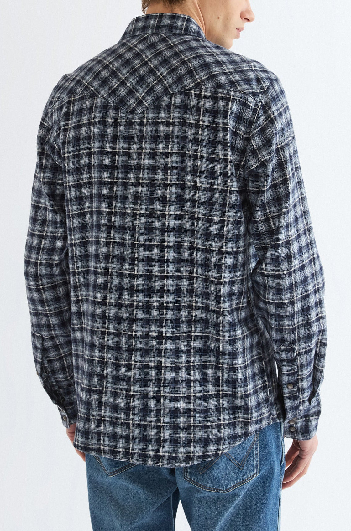 Wrangler Western Shirt, Flannel Karohemd "Deep Blue"