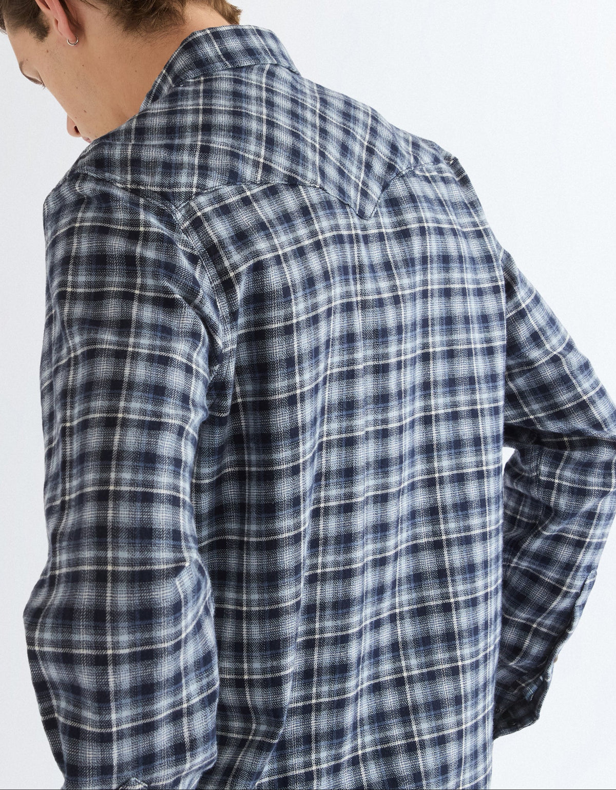 Wrangler Western Shirt, Flannel Karohemd "Deep Blue"