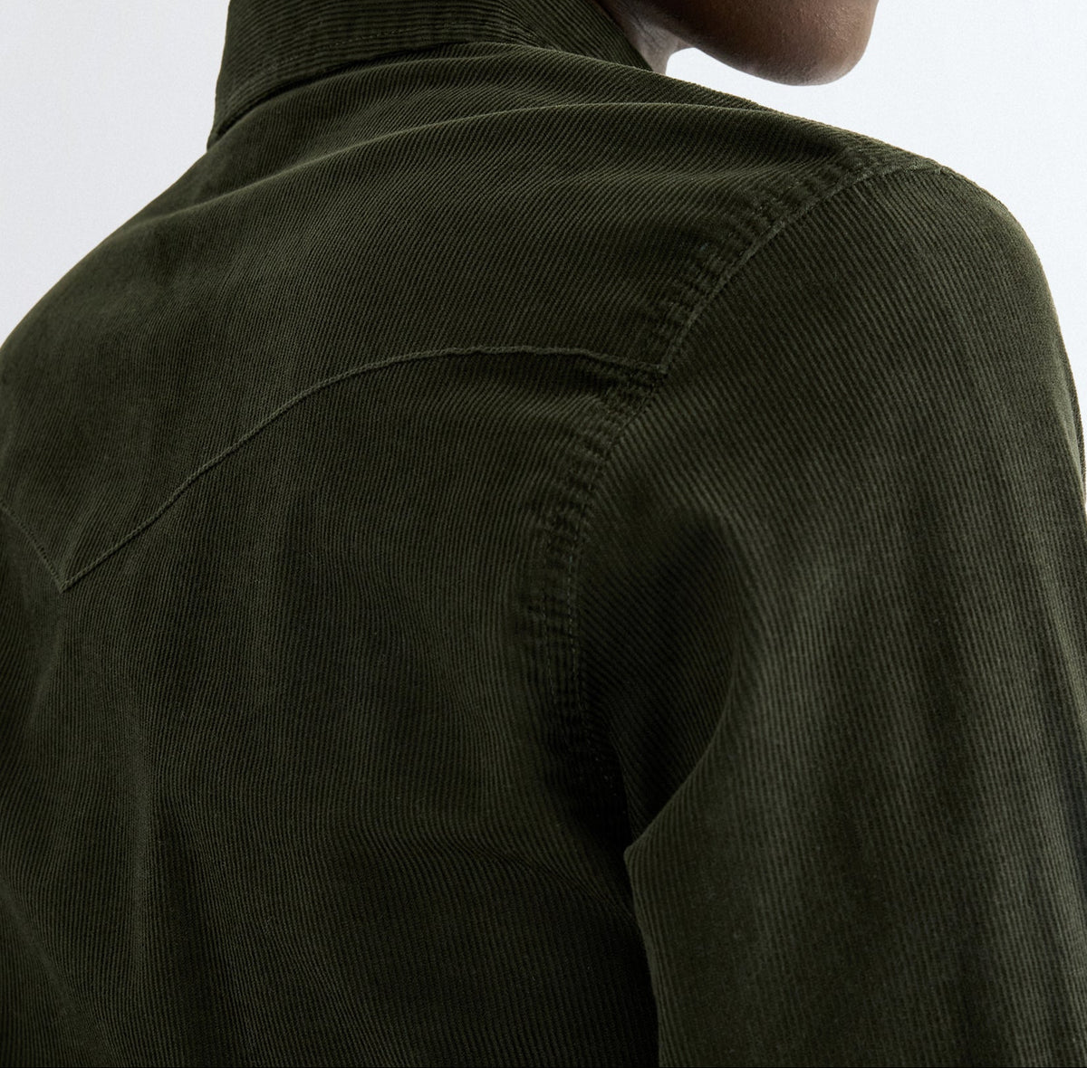 Wrangler Western Shirt, Cord Dunkelgrün