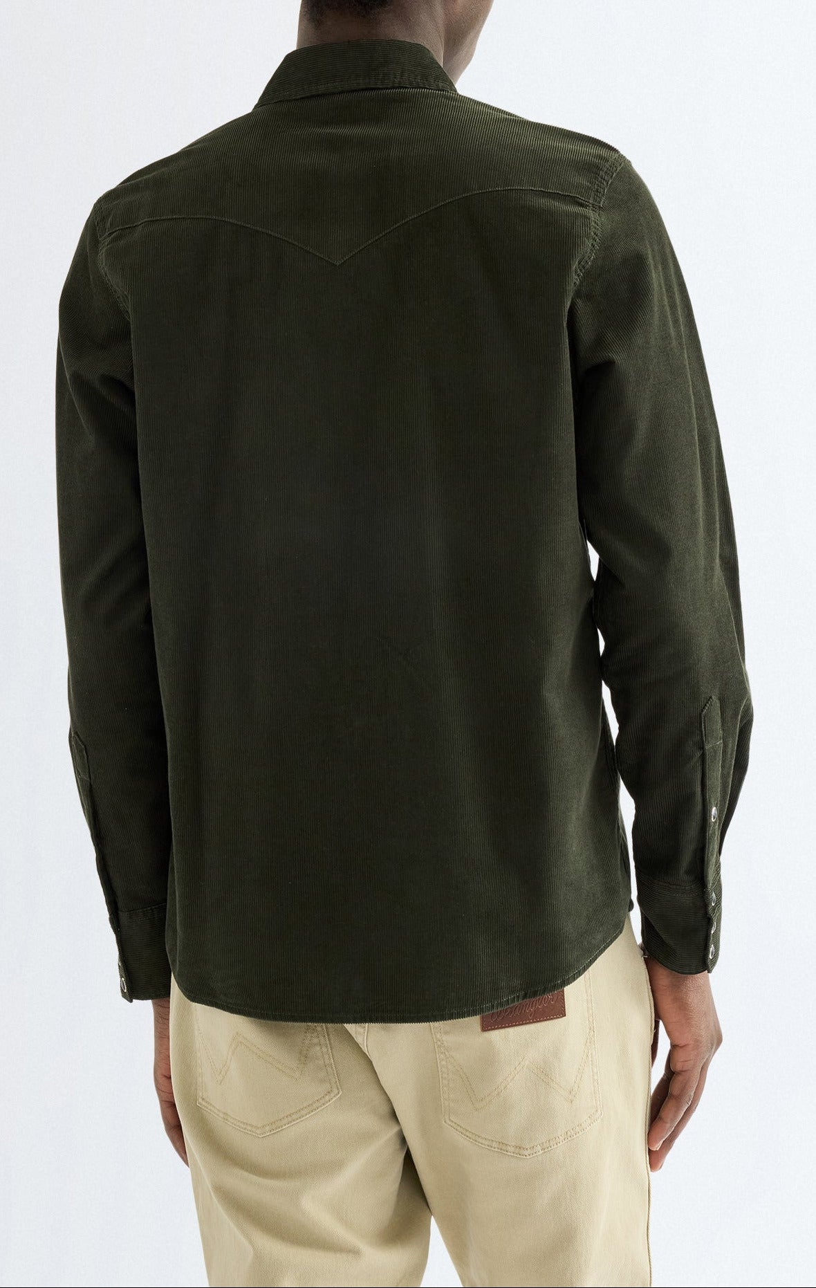 Wrangler Western Shirt, Cord Dunkelgrün