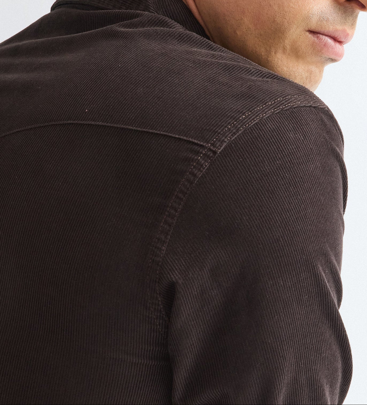 Wrangler Western Shirt, Cord Dunkelbraun "Chocolate"