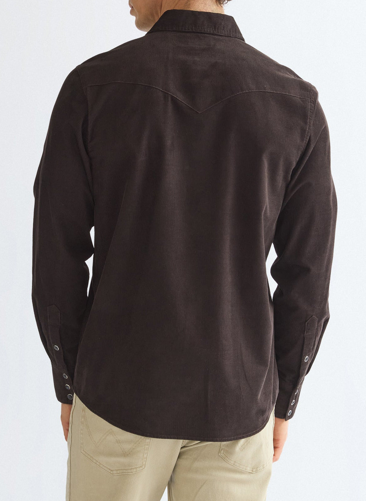 Wrangler Western Shirt, Cord Dunkelbraun "Chocolate"