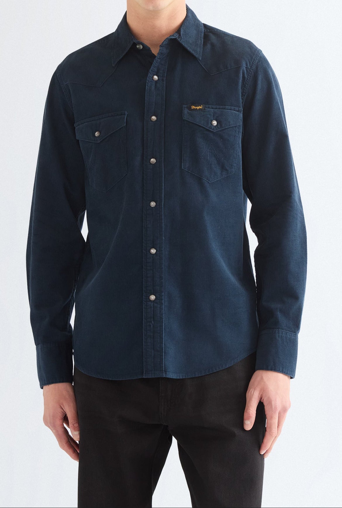 Wrangler Western Shirt, Cord Dunkelblau "Dark Sapphire"