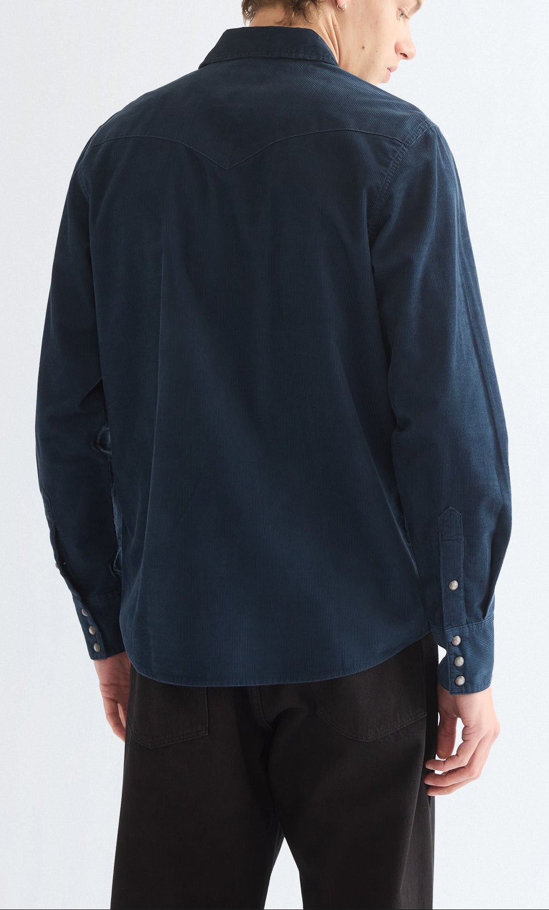 Wrangler Western Shirt, Cord Dunkelblau "Dark Sapphire"