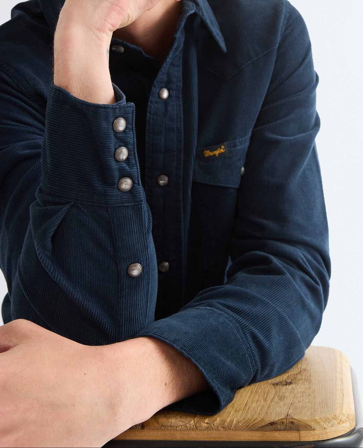 Wrangler Western Shirt, Cord Dunkelblau "Dark Sapphire"