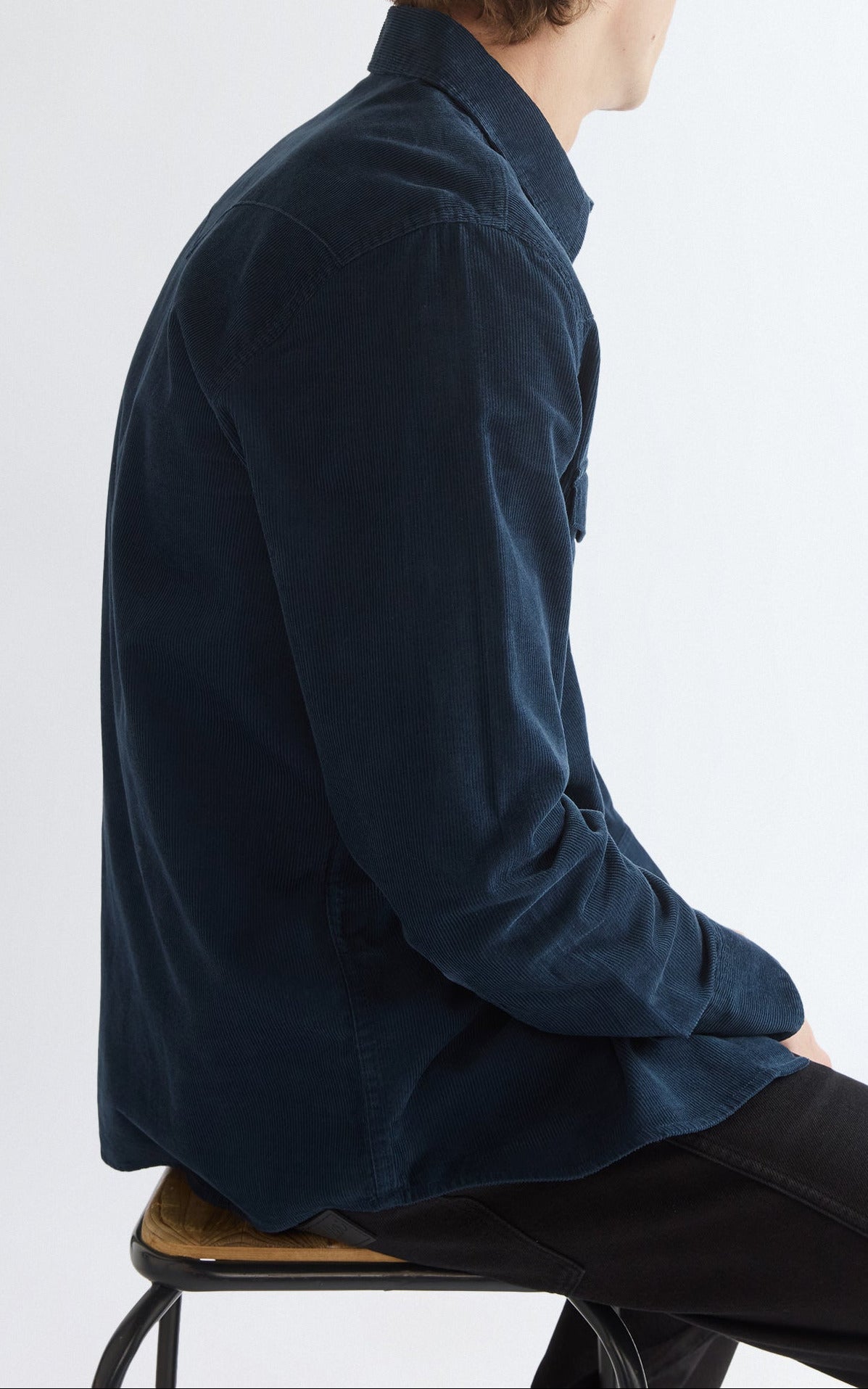 Wrangler Western Shirt, Cord Dunkelblau "Dark Sapphire"