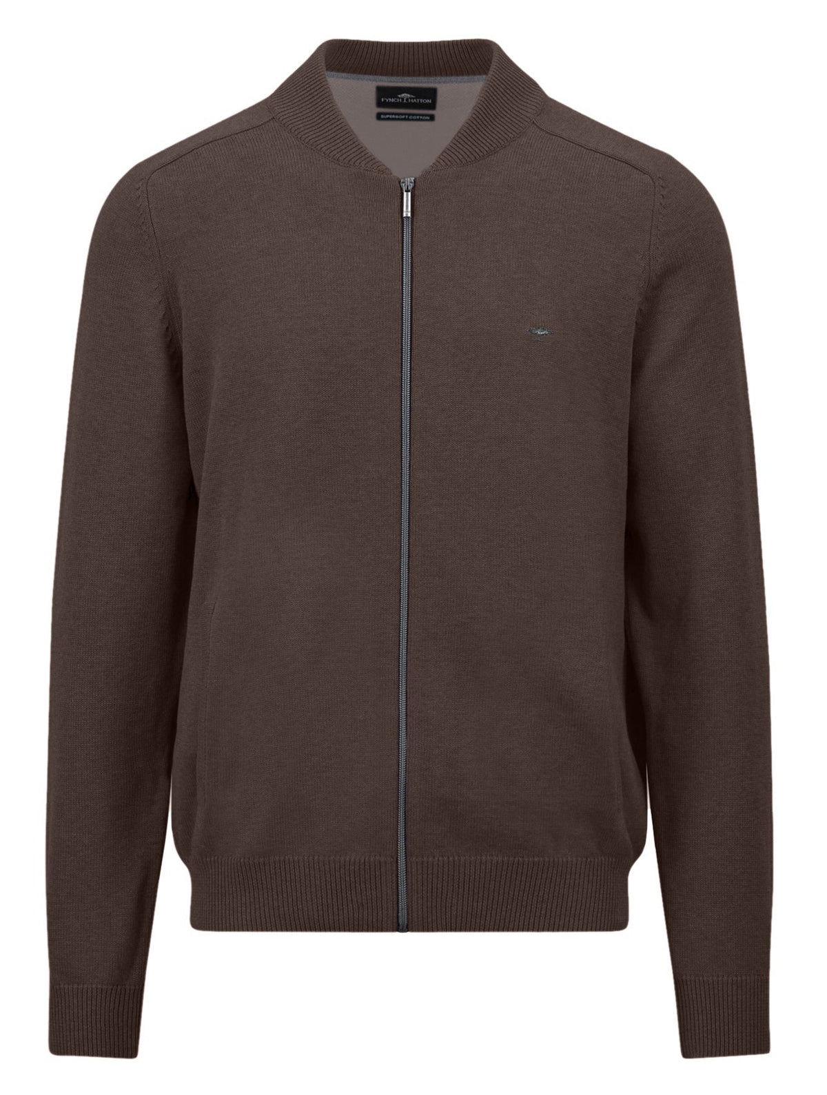 Fynch Hatton Cardigan Zip, Braun