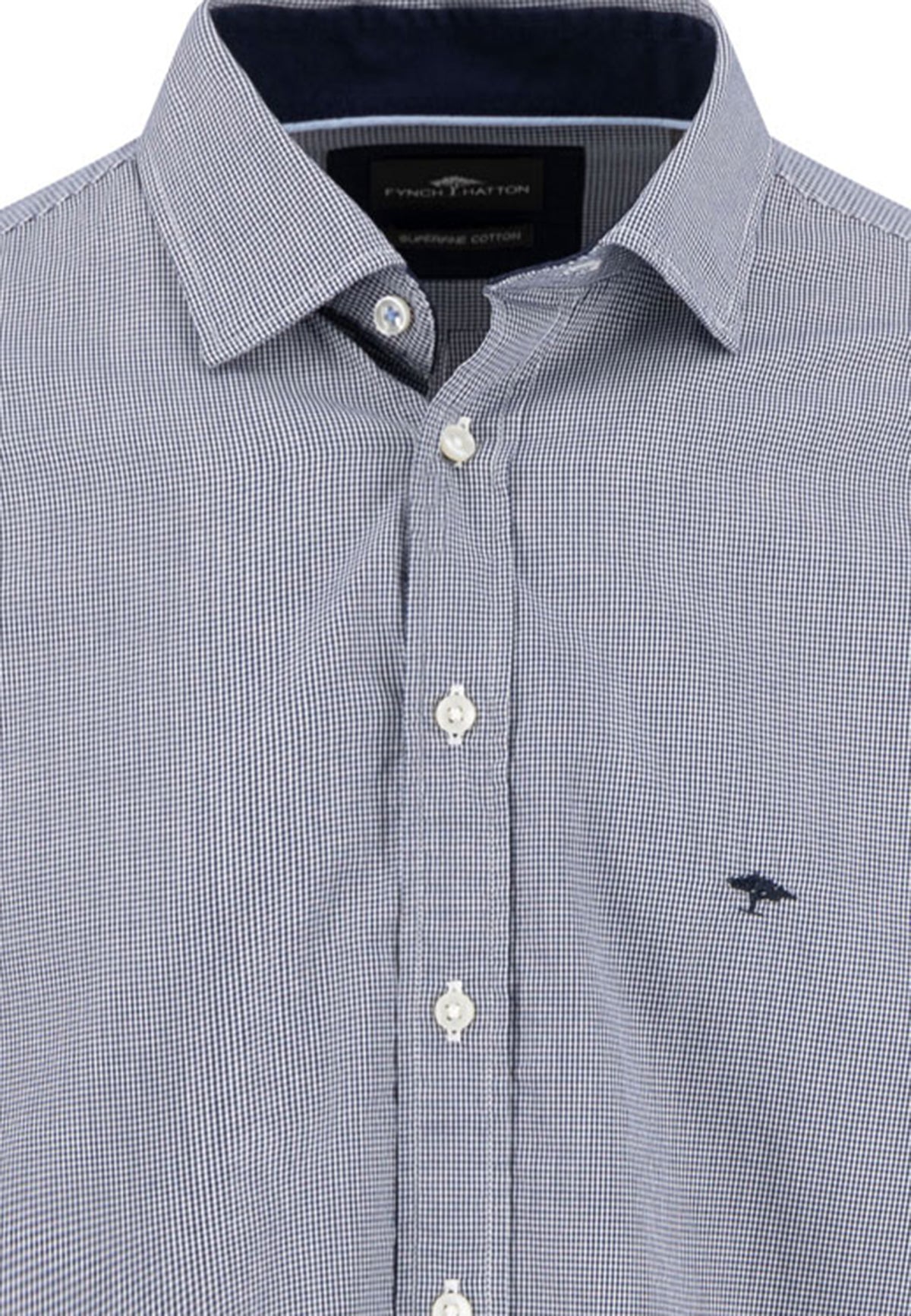 Fynch Hatton All Season Oxford Shirt, Blau karriert