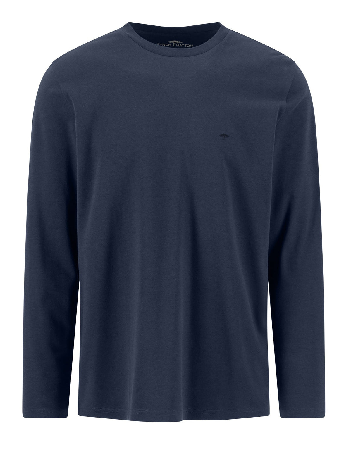Fynch Hatton T-Shirt Longsleeve O-Neck, Dunkelblau "Ink Blue"