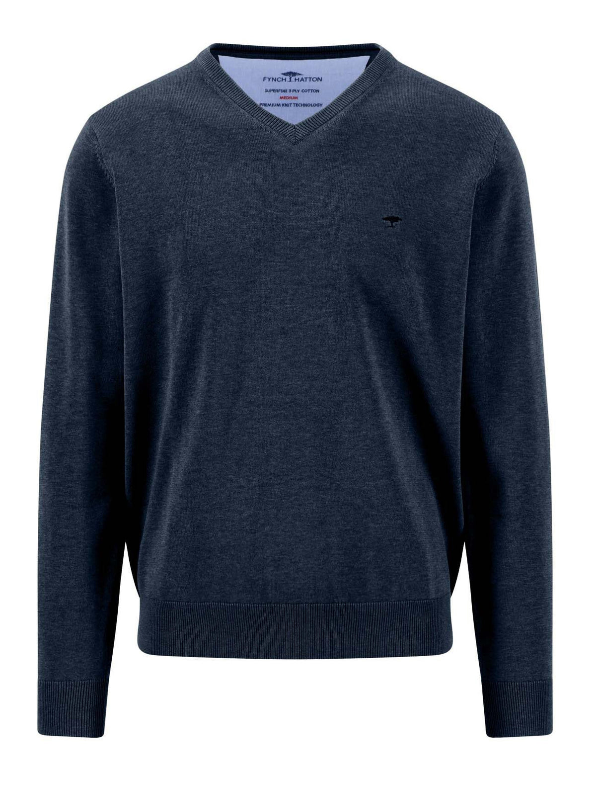Fynch Hatton Pullover V-Neck, Dunkelblau "Ink Blue"