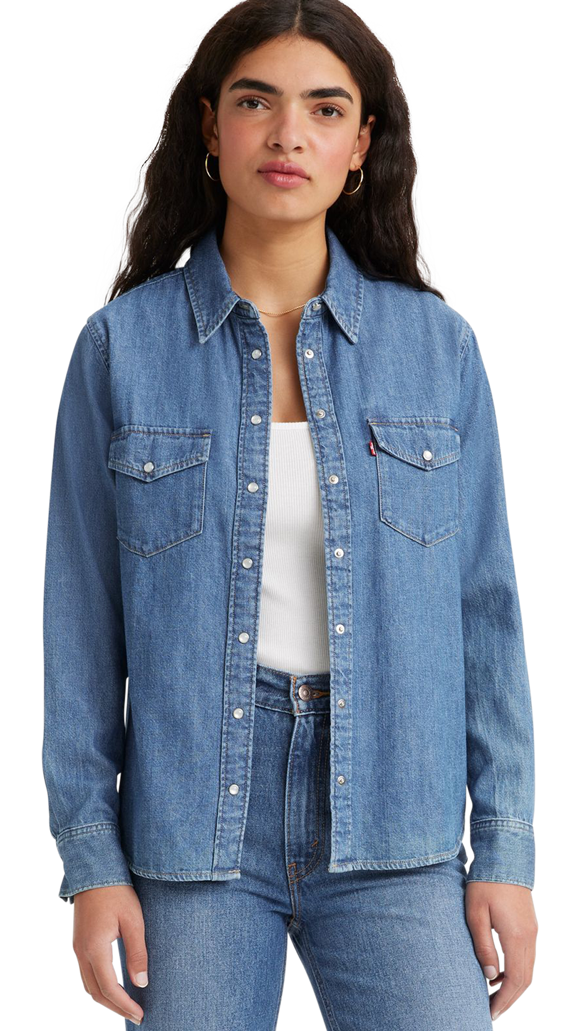 Chemise de jeans Levi&#39;s, ajustement standard, bleu moyen