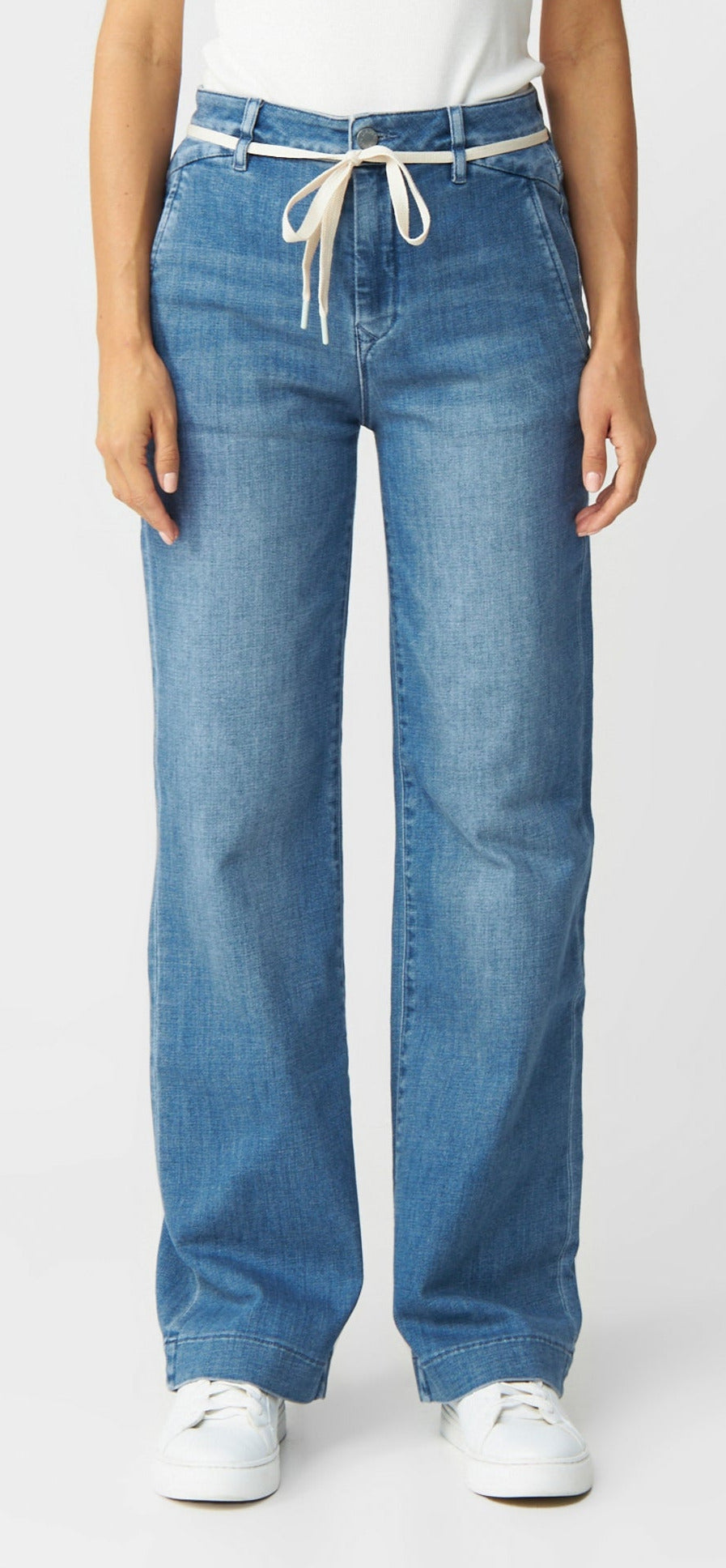 DEW Flared Soft Denim - French Pocket Jeans, Mittelblau &quot;Medium Blue&quot;
