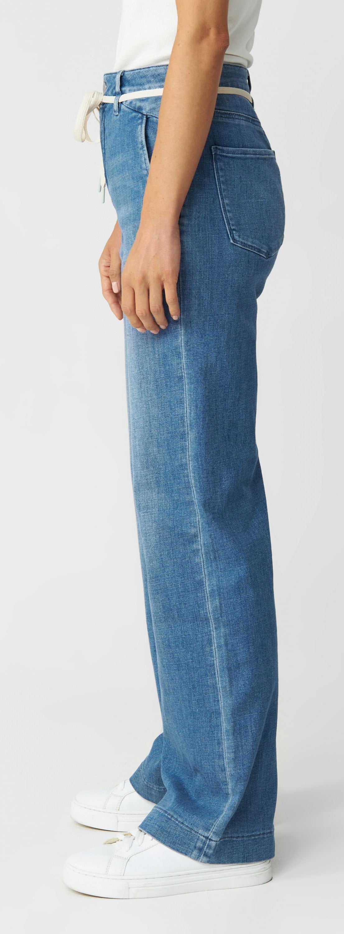 DEW Flared Soft Denim - French Pocket Jeans, Mittelblau &quot;Medium Blue&quot;