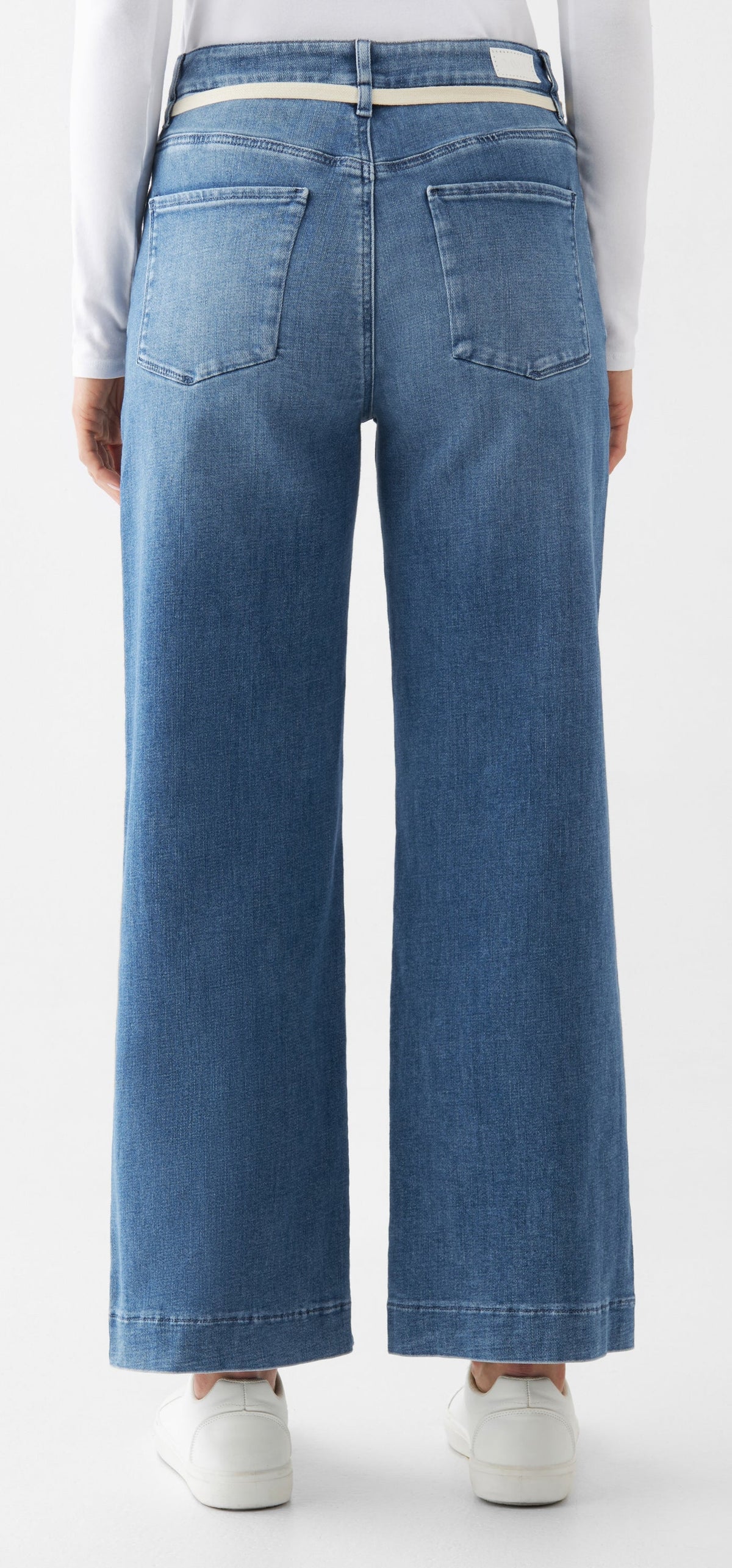 DEW Flared Soft Denim - French Pocket Jeans, Mittelblau &quot;Medium Blue&quot;