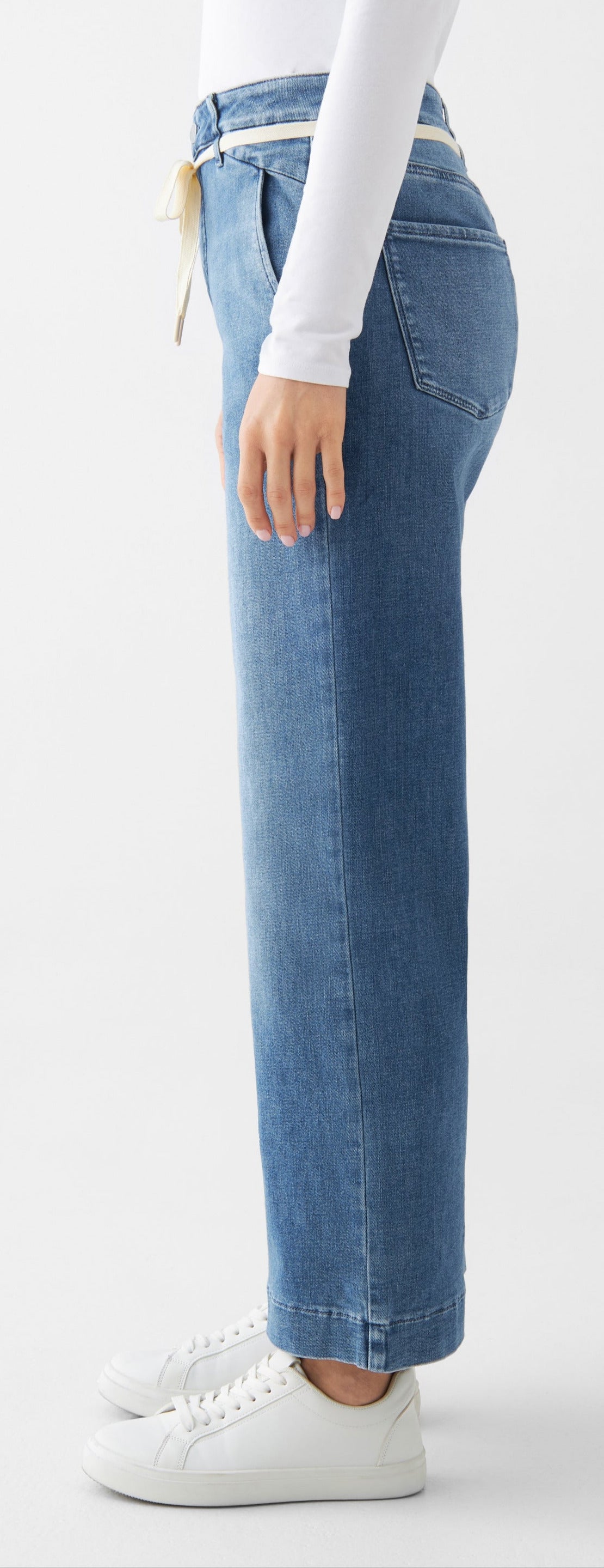 DEW Flared Soft Denim - French Pocket Jeans, Mittelblau &quot;Medium Blue&quot;