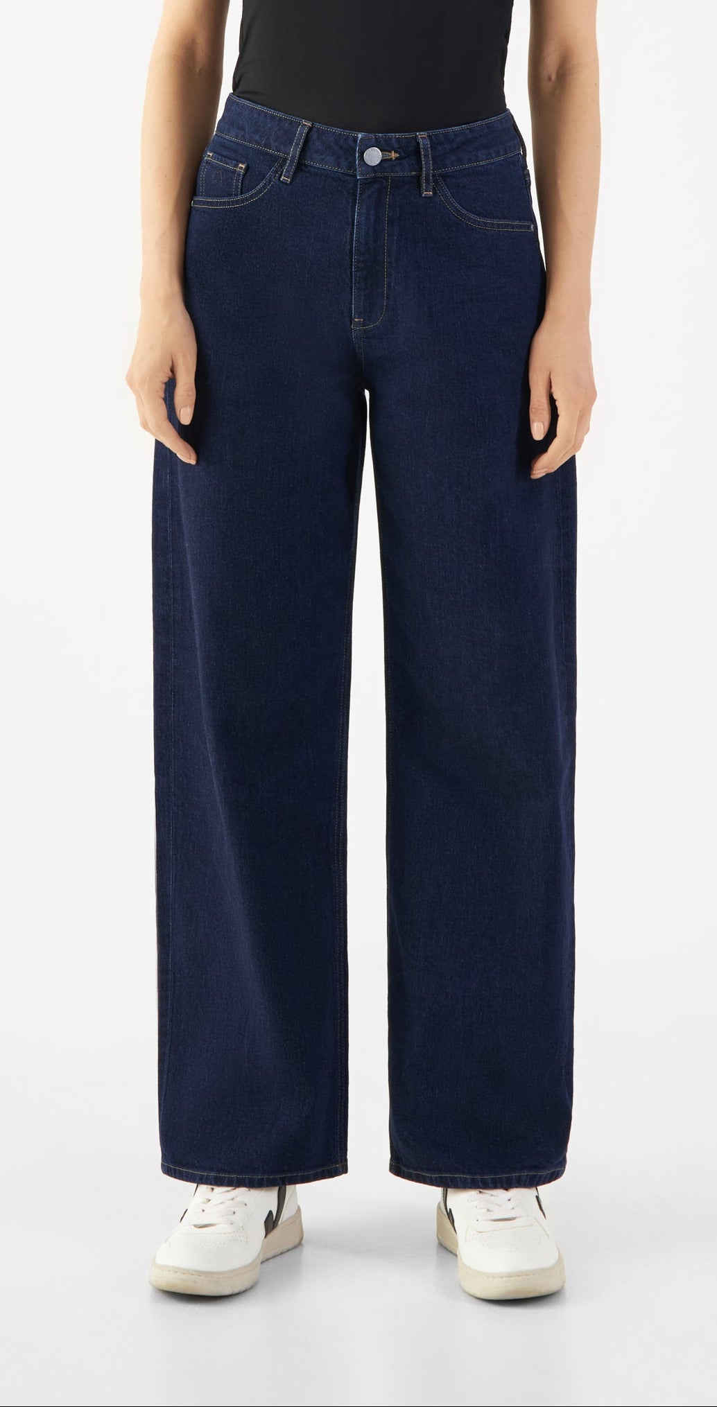 ASH Barrel Leg Soft Denim - O-Shape Jeans, Bleu foncé "Dark Blue"