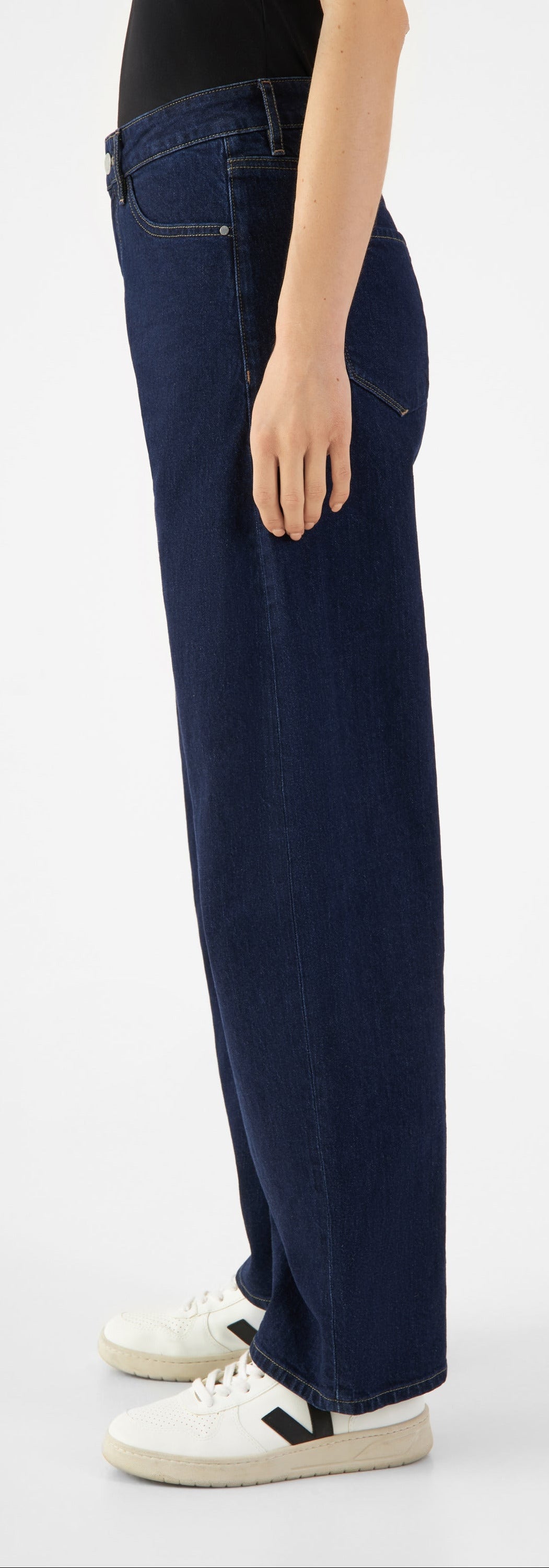 ASH Barrel Leg Soft Denim - O-Shape Jeans, Bleu foncé "Dark Blue"