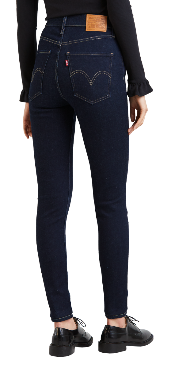 Levi&#39;s Mile High Super Skinny Jeans, Dunkelblau, Celestial Rinse, Rückansicht