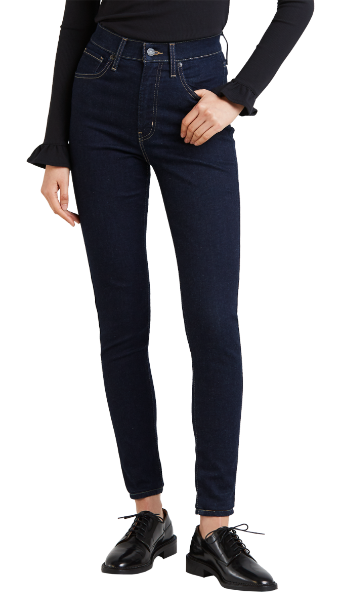 Levi&#39;s Mile High Super Skinny Jeans, Dunkelblau, Celestial Rinse, Frontansicht