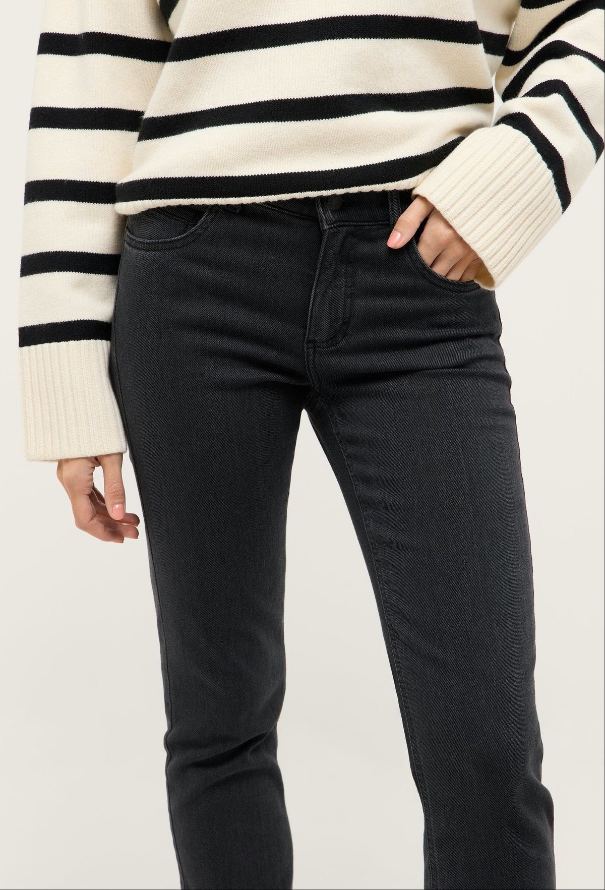 Angels Cici Straight, "Winter Jeans" Gris foncé uni