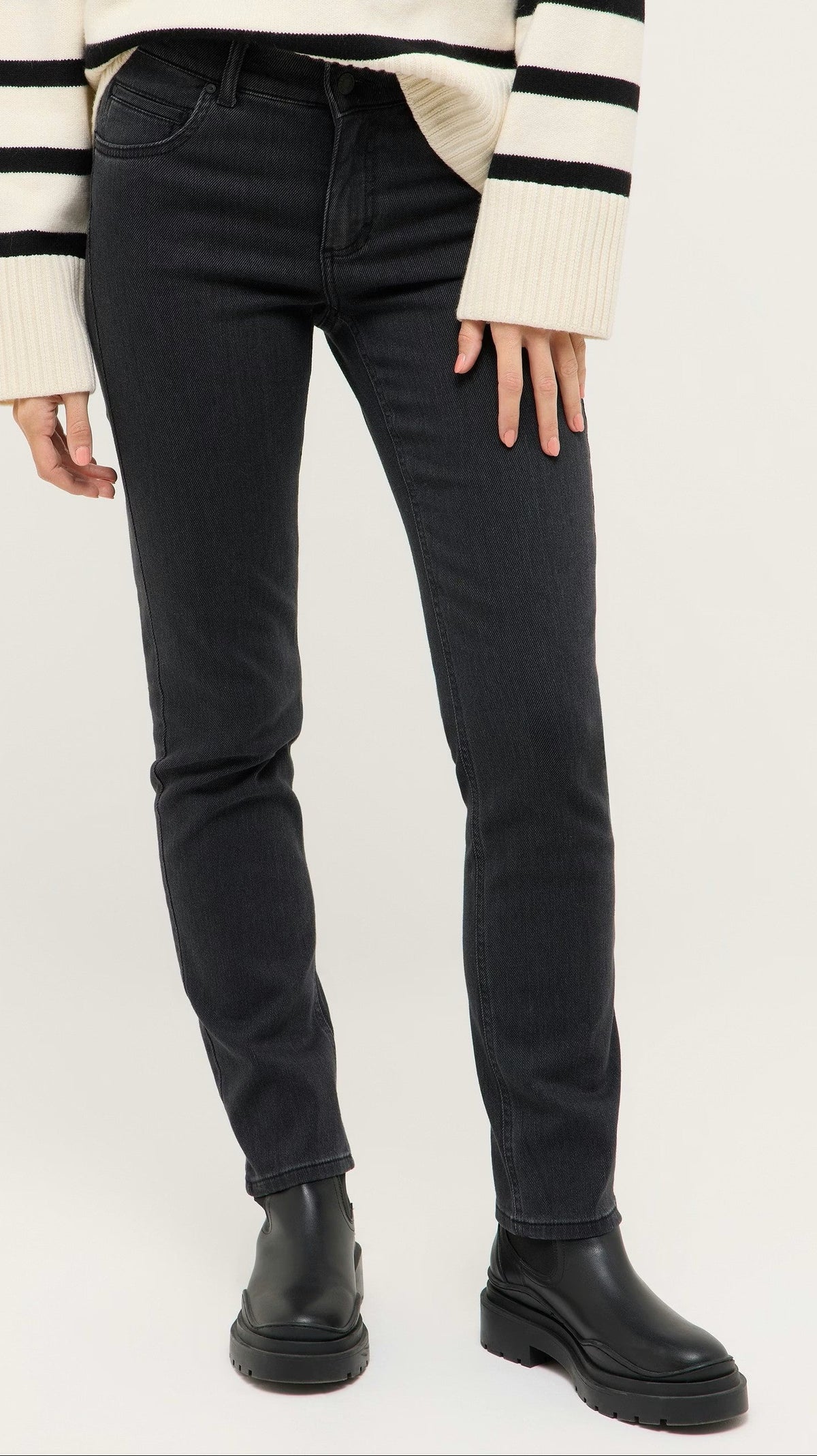 Angels Cici Straight, "Winter Jeans" Gris foncé uni