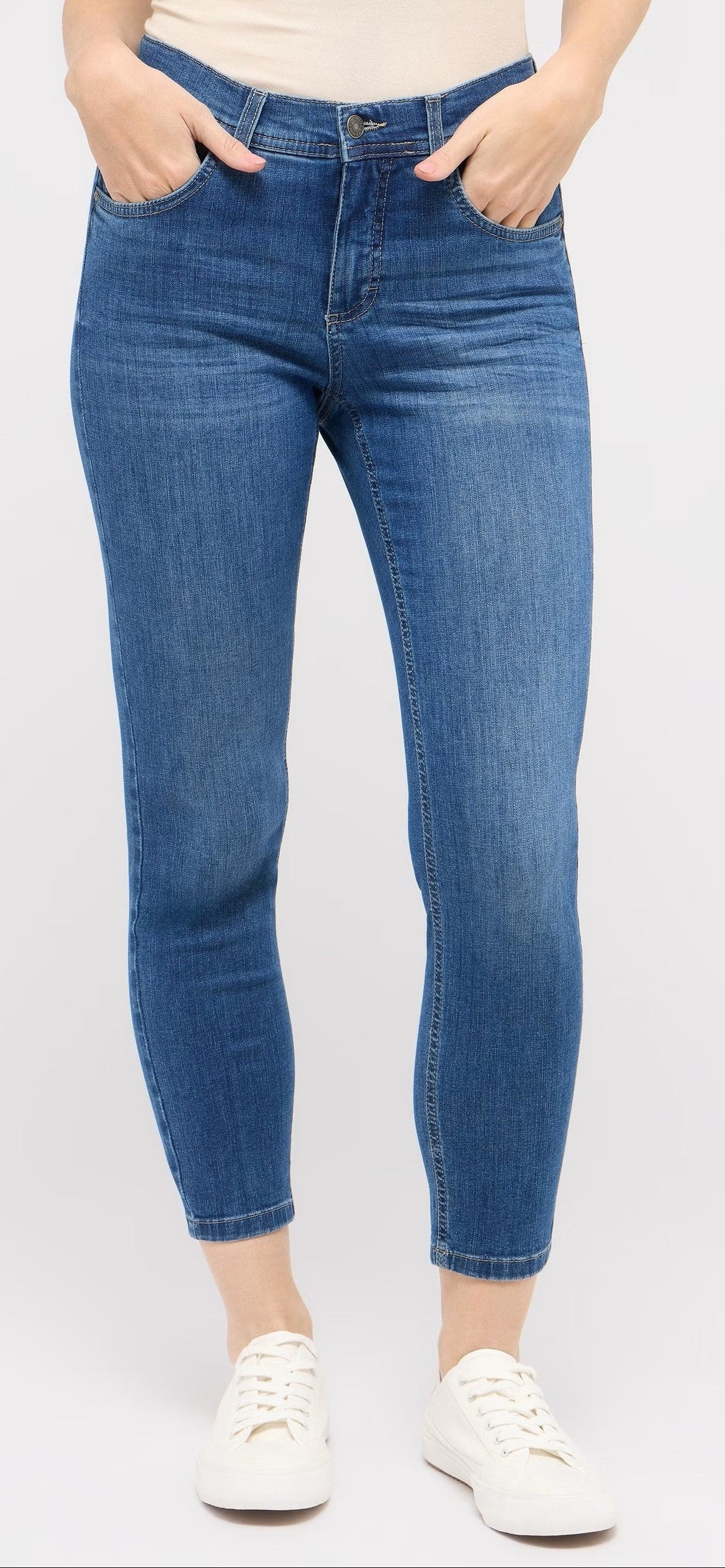 Angels Ornella Slim Fit 7/8 Jeans, Mid Blue