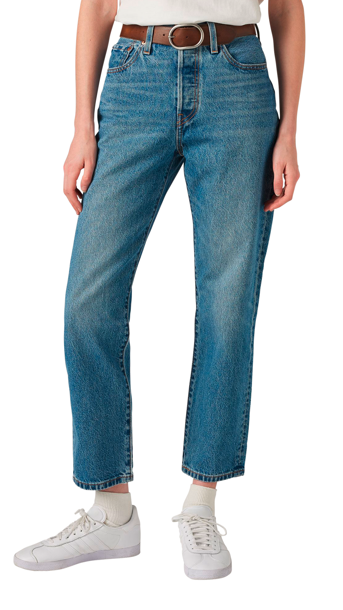 Levi&#39;s 501® Crop Jeans, bleu moyen délavé