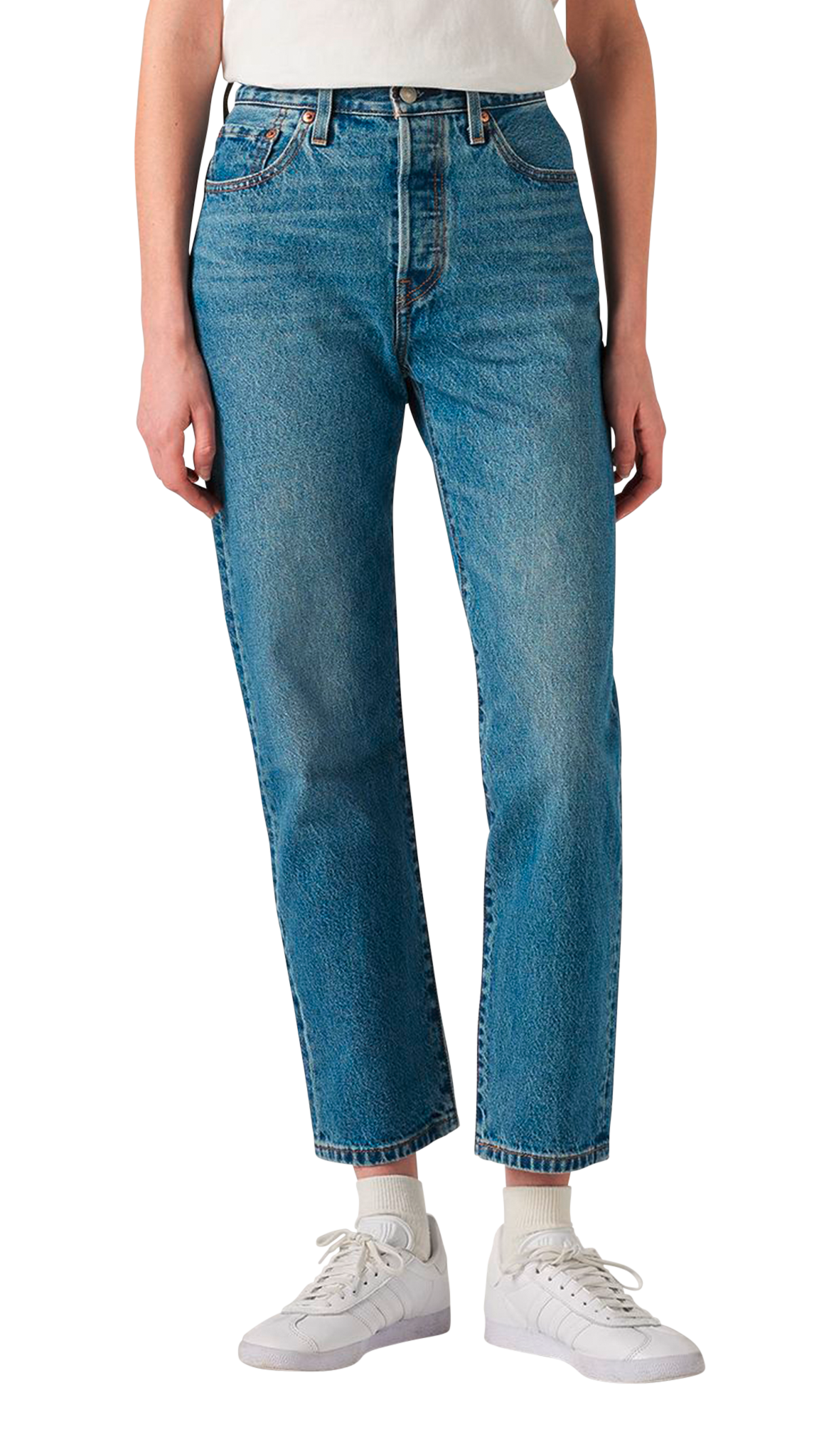 Levi&#39;s 501® Crop Jeans, bleu moyen délavé