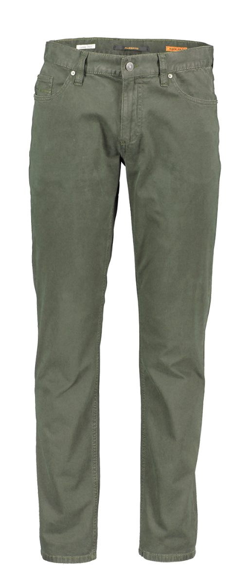 Alberto Stoffhose Pipe, regular slim fit, Green, Frontansicht