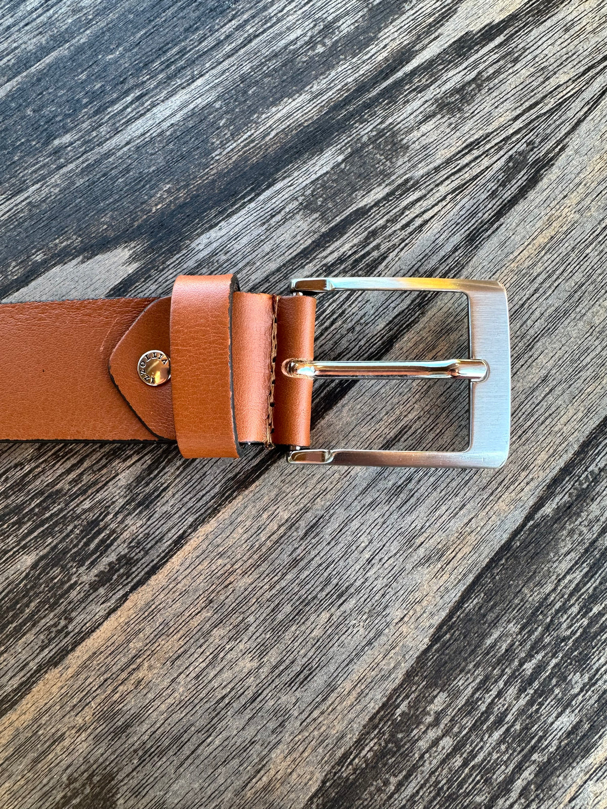 Ceinture en cuir Vittozzi 590, cognac, 4 cm