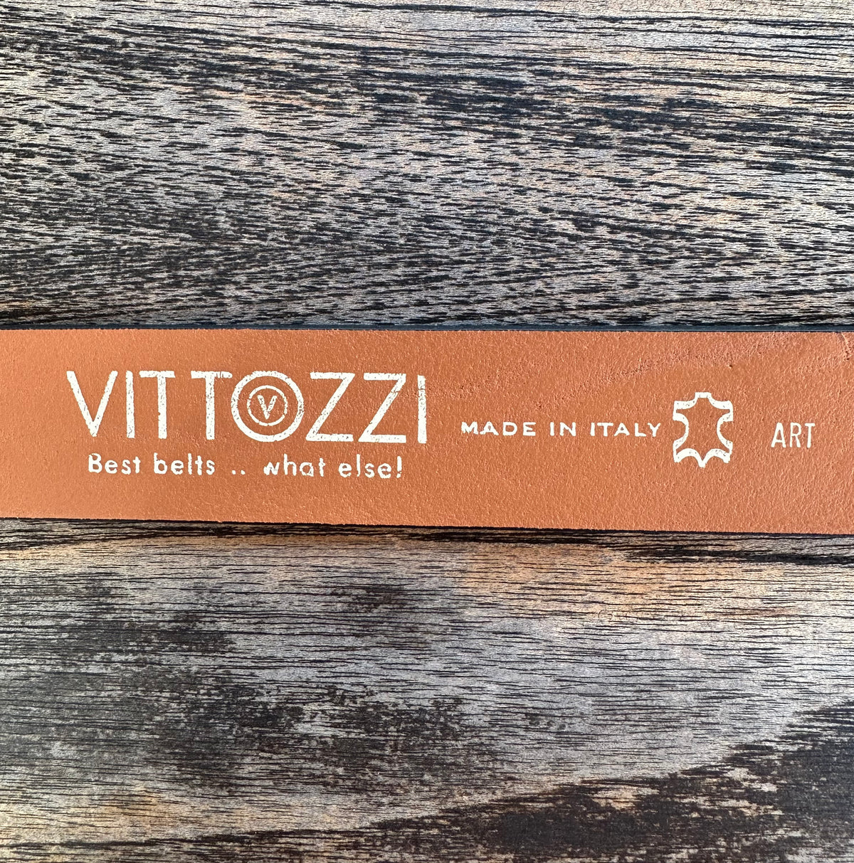 Ceinture en cuir Vittozzi 590, cognac, 4 cm