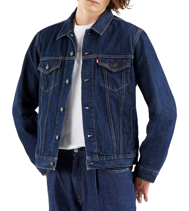 Levi&#39;s Jeansjacke Trucker Standard Fit, dunkelblau unverwaschen, Rockridge, Frontansicht