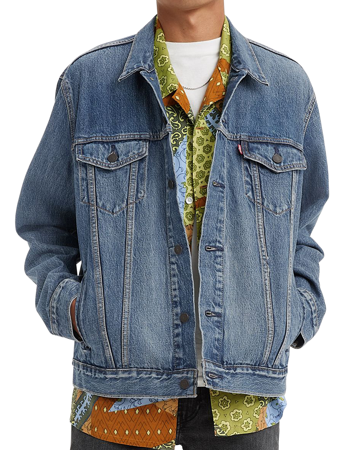 Levi&#39;s Jeans Jacket Tamiker standard ajustement, bleu moyen