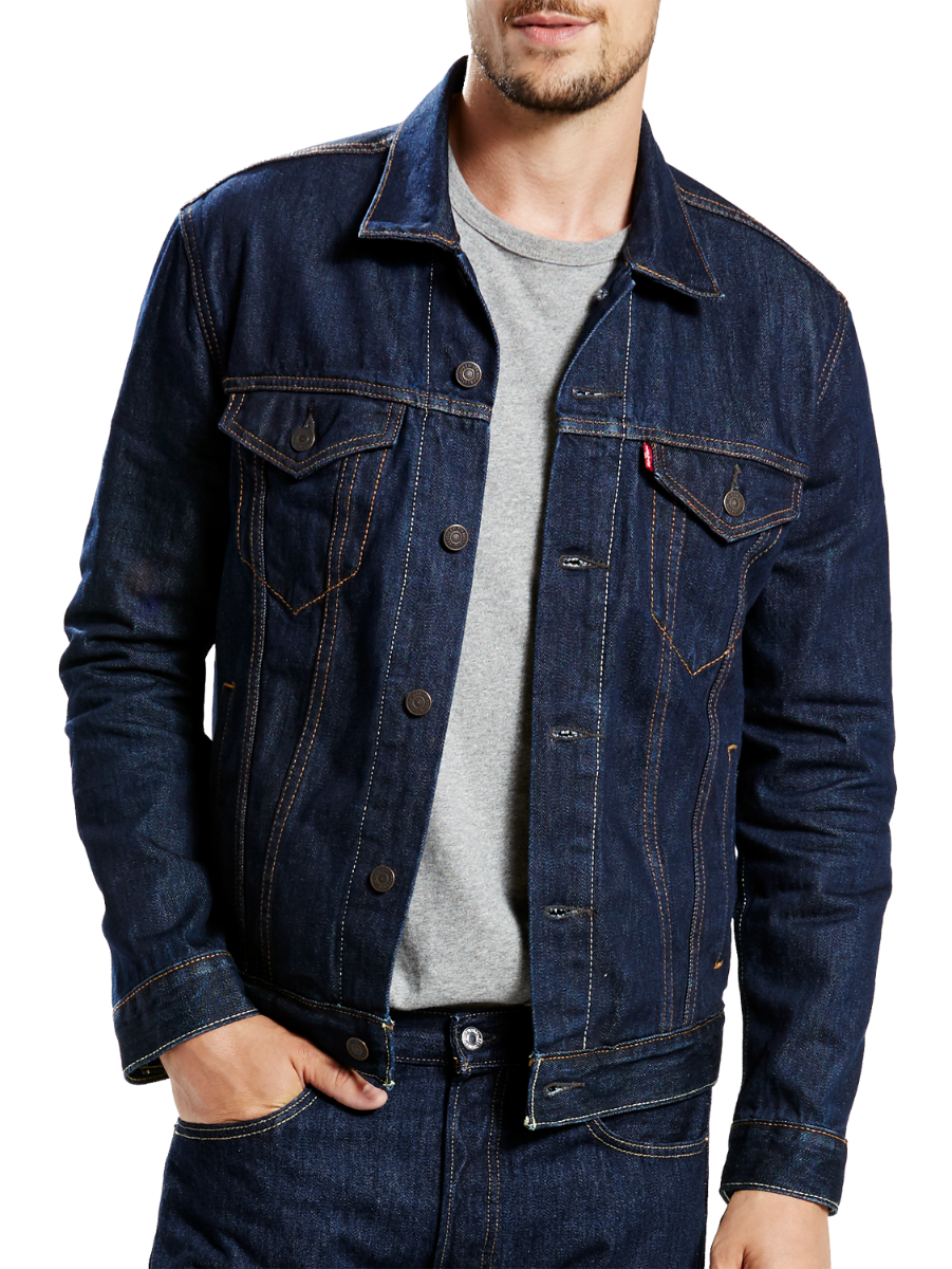 Levi&#39;s Jeansjacke Trucker Standard Fit, dunkelblau, Rinse, Frontansicht