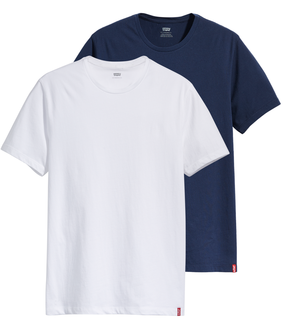 Levi's 2 Pack T-Shirt SLIM Fit crewneck, Dress Blues / White