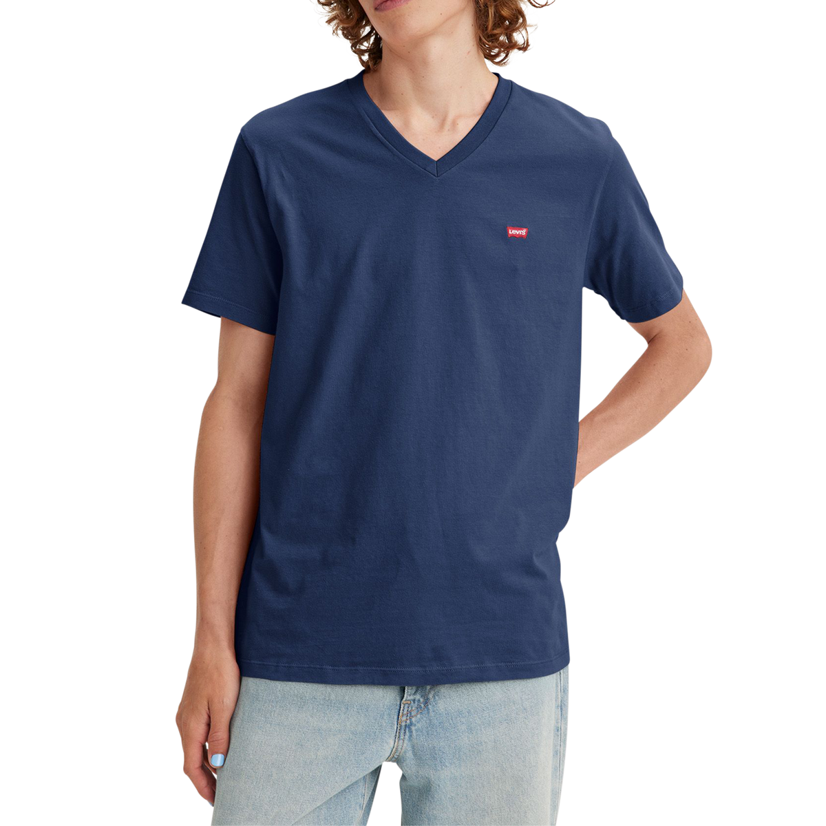 Levi&#39;s Original T-shirt col V, bleu foncé