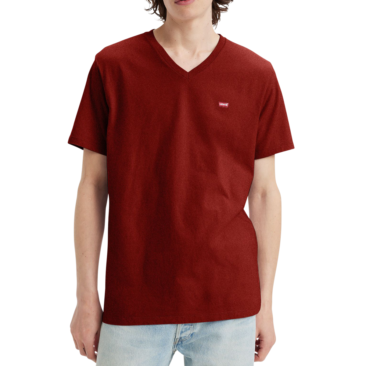 Levi&#39;s Original T-shirt col V, rouge