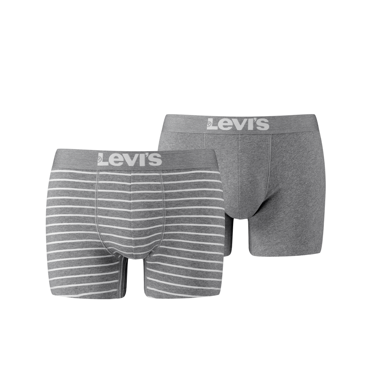 Le Levi&#39;s 2xpack Boxer Sportswear, gris et gris avec rayures