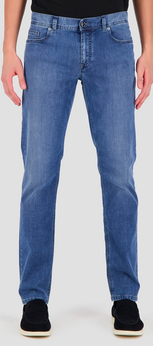 Alberto Jeans Pipe, regular slim fit, mittelblau, leichter Denim, ideal für den Sommer