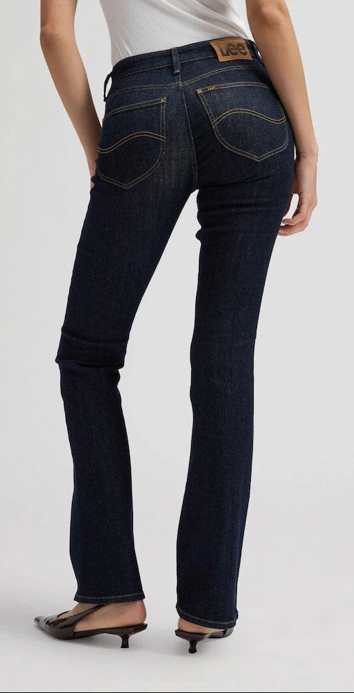 Lee Breese Bootcut Jeans, Bleu foncé uni "Rinse"